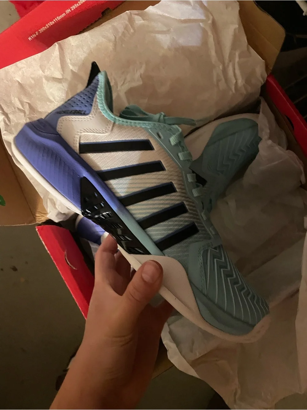 Adidas Women's Pickleball Athletic Shoes in Teal and Blue